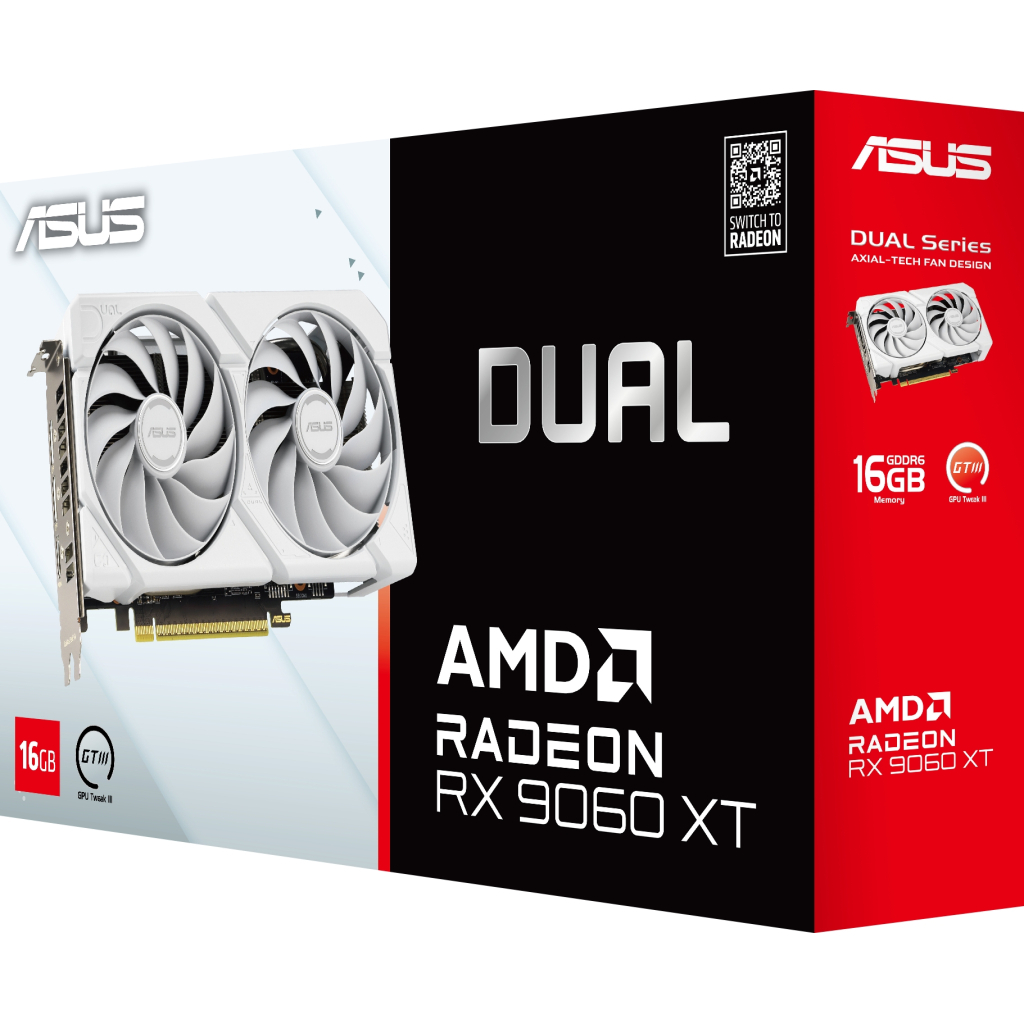 Відеокарта ASUS Radeon RX 9060 XT 16Gb DUAL WHITE OC (DUAL-RX9060XT-16G-WHITE) - изображение 12