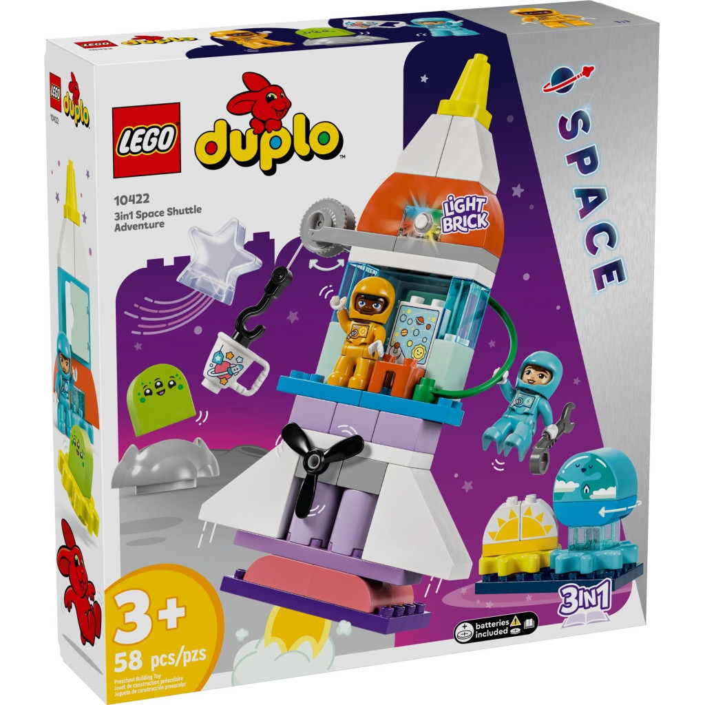 Конструктор LEGO DUPLO Town Пригоди на космічному шатлі 3-в-1 58 деталей (10422) - зображення 1