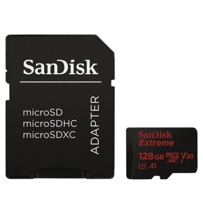 Карта пам'яті SanDisk 128GB microSD class 10 V30 A1 UHS-I U3 4K Extreme (SDSQXAF-128G-GN6MA) - зображення 1