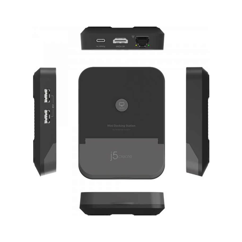 Порт-реплікатор J5create Dock-Station Nintendo Switch (HDMI/PD/USB-A/USB-C/LAN) (JCD620-N) - зображення 4