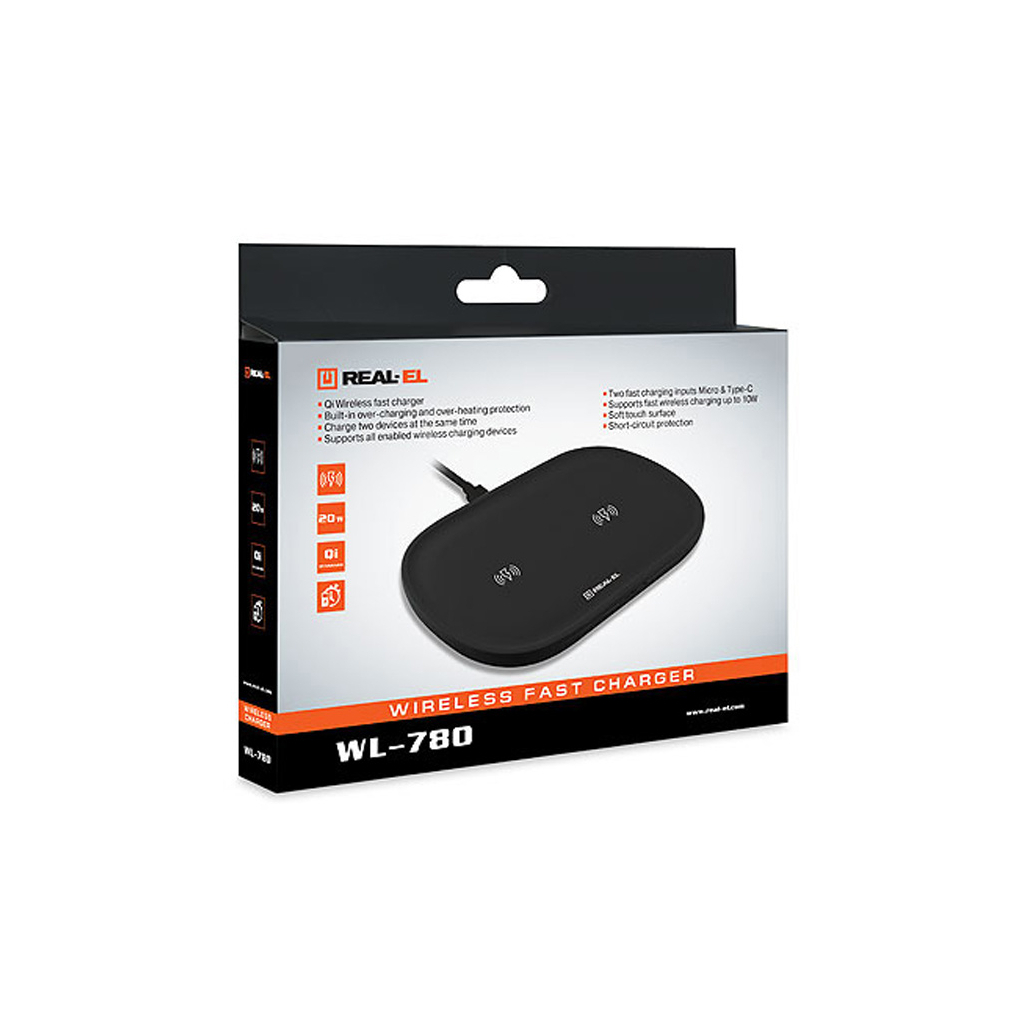 Зарядний пристрій REAL-EL WL-780 black (EL123160020) - зображення 1