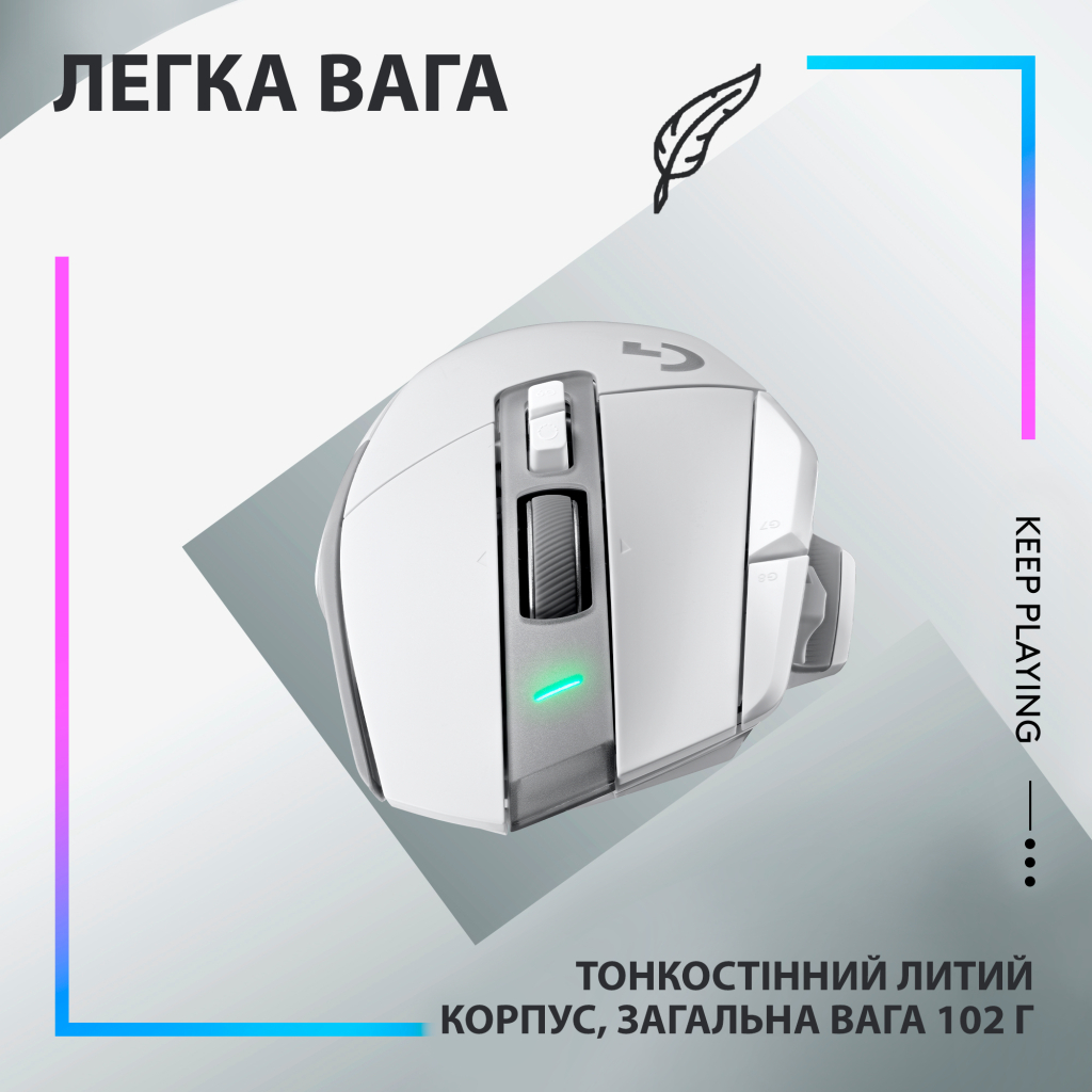 Мишка Logitech G502 X Lightspeed Wireless White (910-006189) - зображення 6