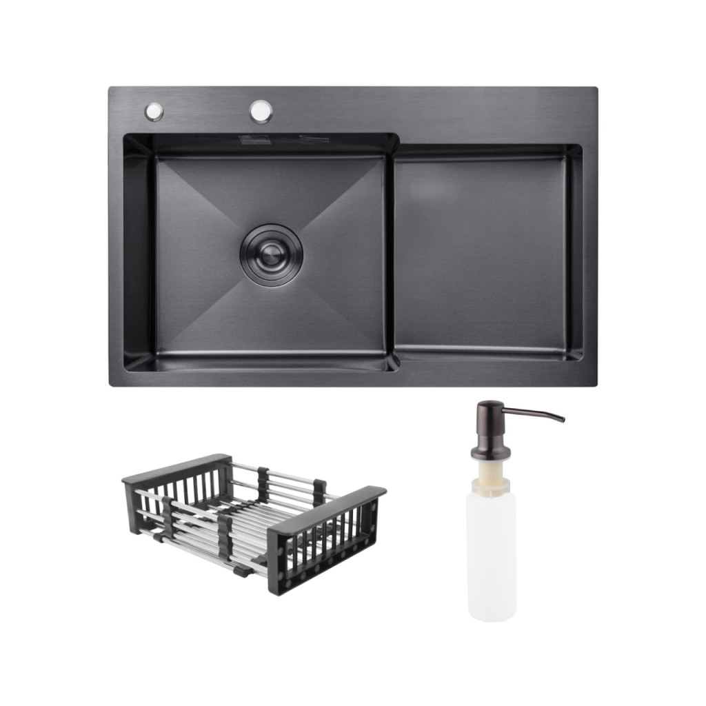 Мийка кухонна Kroner Schwarze-7848LHM (CV030023) - зображення 1