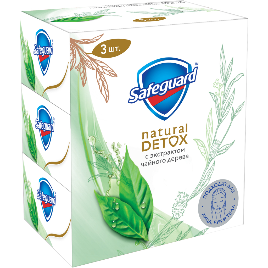 Тверде мило Safeguard Natural Detox З екстрактом чайного дерева 3 x 110 г (8001841825342) - зображення 3