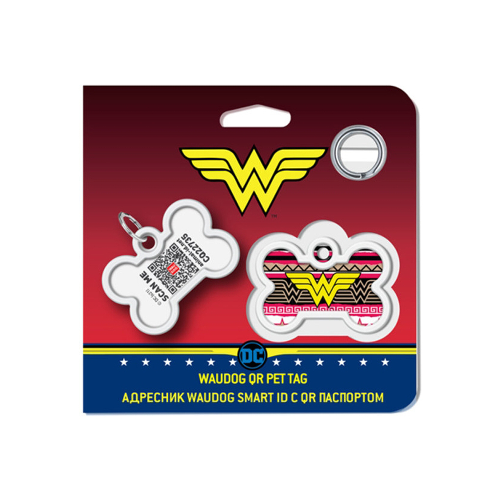 Адресник для тварин WAUDOG Smart ID з QR паспортом "Чудо жінка 4", кістка 40х28 мм (0640-1019) - зображення 5