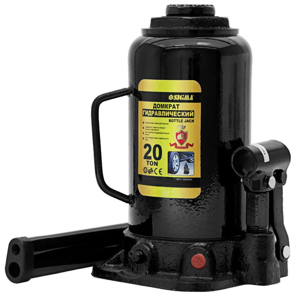 Домкрат Sigma гідравлічний пляшковий 20т H 242-452мм (6101201) - изображение 3