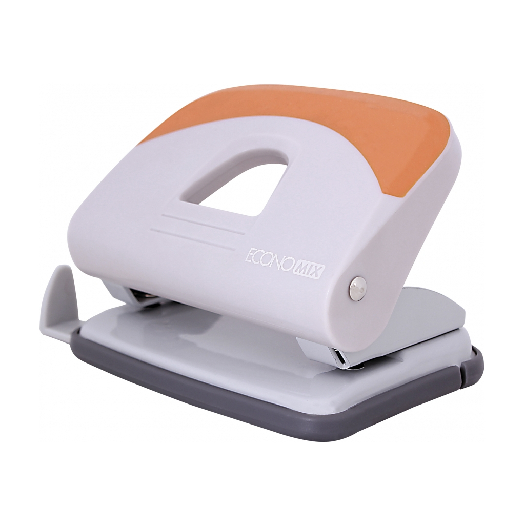 Діркопробивач Economix з лінійкою 20 аркушів Сіро-синій (E40128) - изображение 1