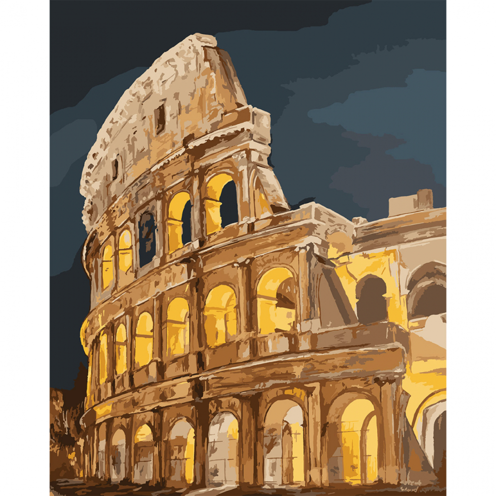 Картина по номерам Santi Колізей 40*50см LED підсвітка (955073) - зображення 1