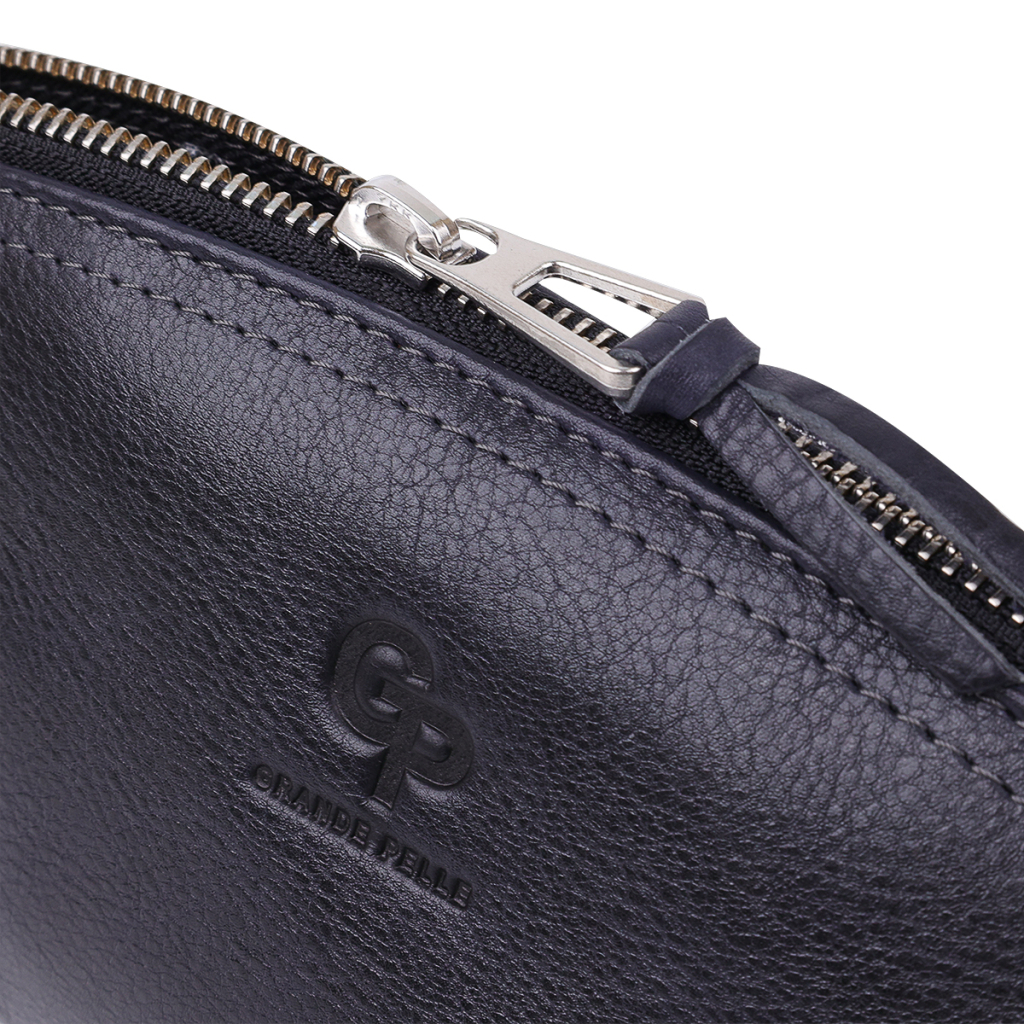 Косметичка Grande Pelle Шкіряна Чорна (11570) - зображення 5