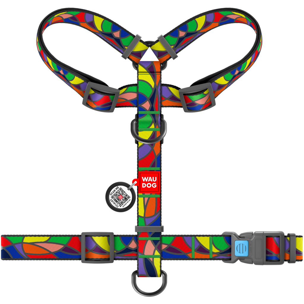 Шлея для собак WAUDOG Nylon анатомічна H-подібна "Вітраж" S (5617) - зображення 2