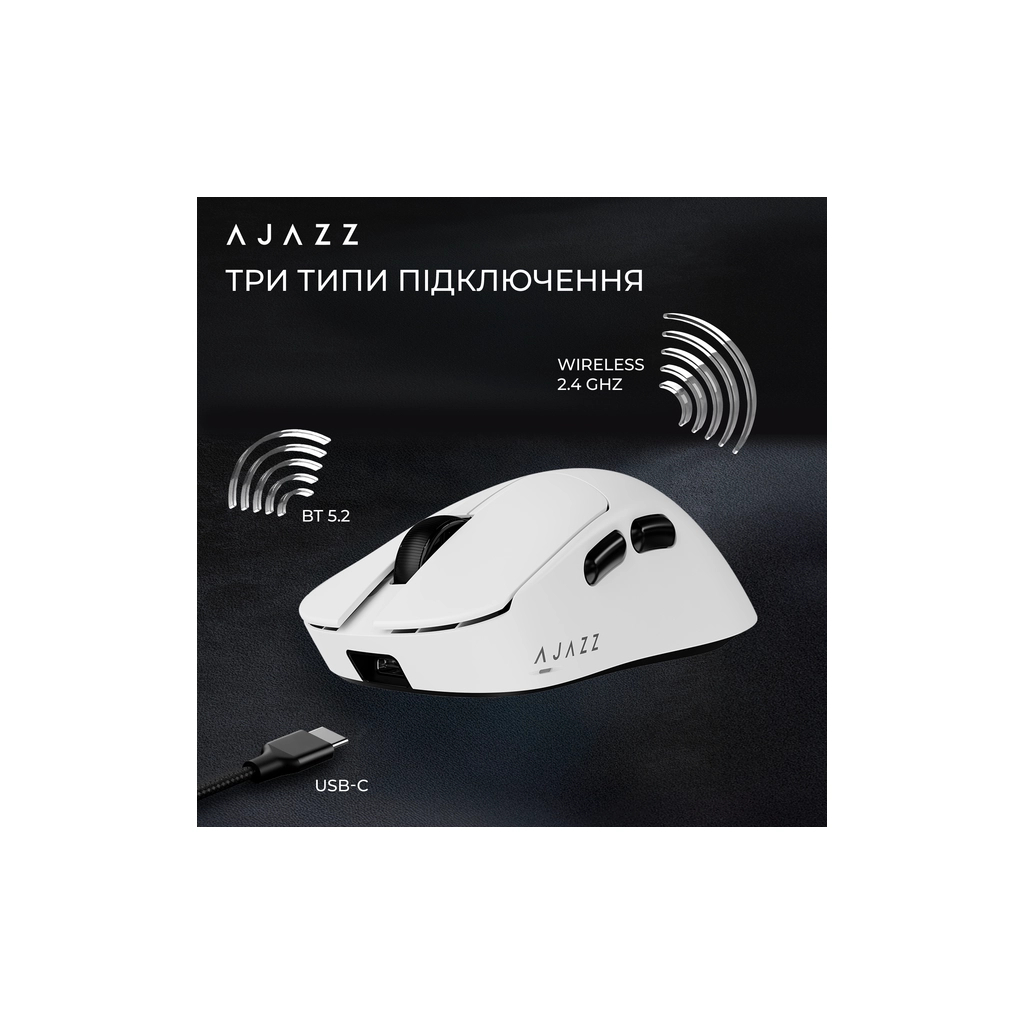 Мишка Ajazz AJ179 V2 MAX Wireless/Bluetooth/USB White (AJ179-V2-MAX-W) - зображення 11