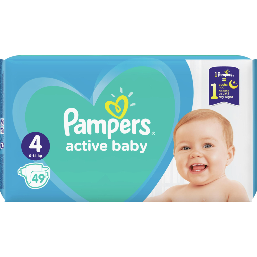 Підгузки Pampers Active Baby Maxi Розмір 4 (9-14 кг), 49 шт (8001090949851) - зображення 3