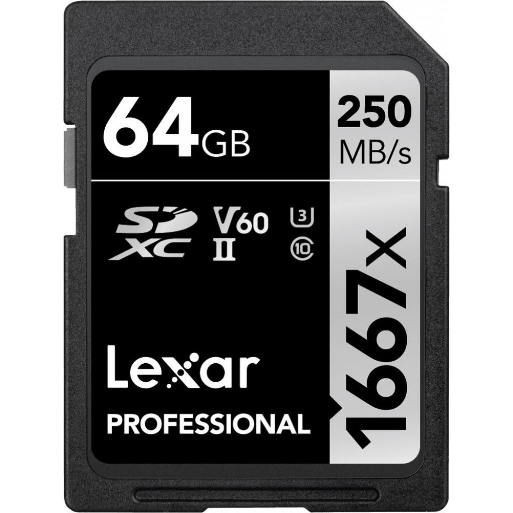 Карта пам'яті Lexar 64GB SDHC class 10 UHS-II 1667x (LSD64GCB1667) - зображення 1