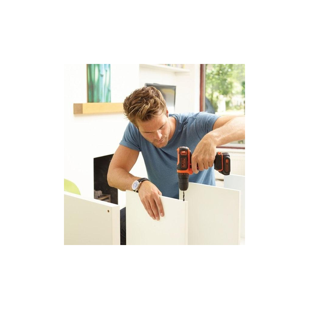 Шуруповерт Black&Decker BDCDD12, 10.8V, 26Нм, Li-Ion (BDCDD12) - зображення 2