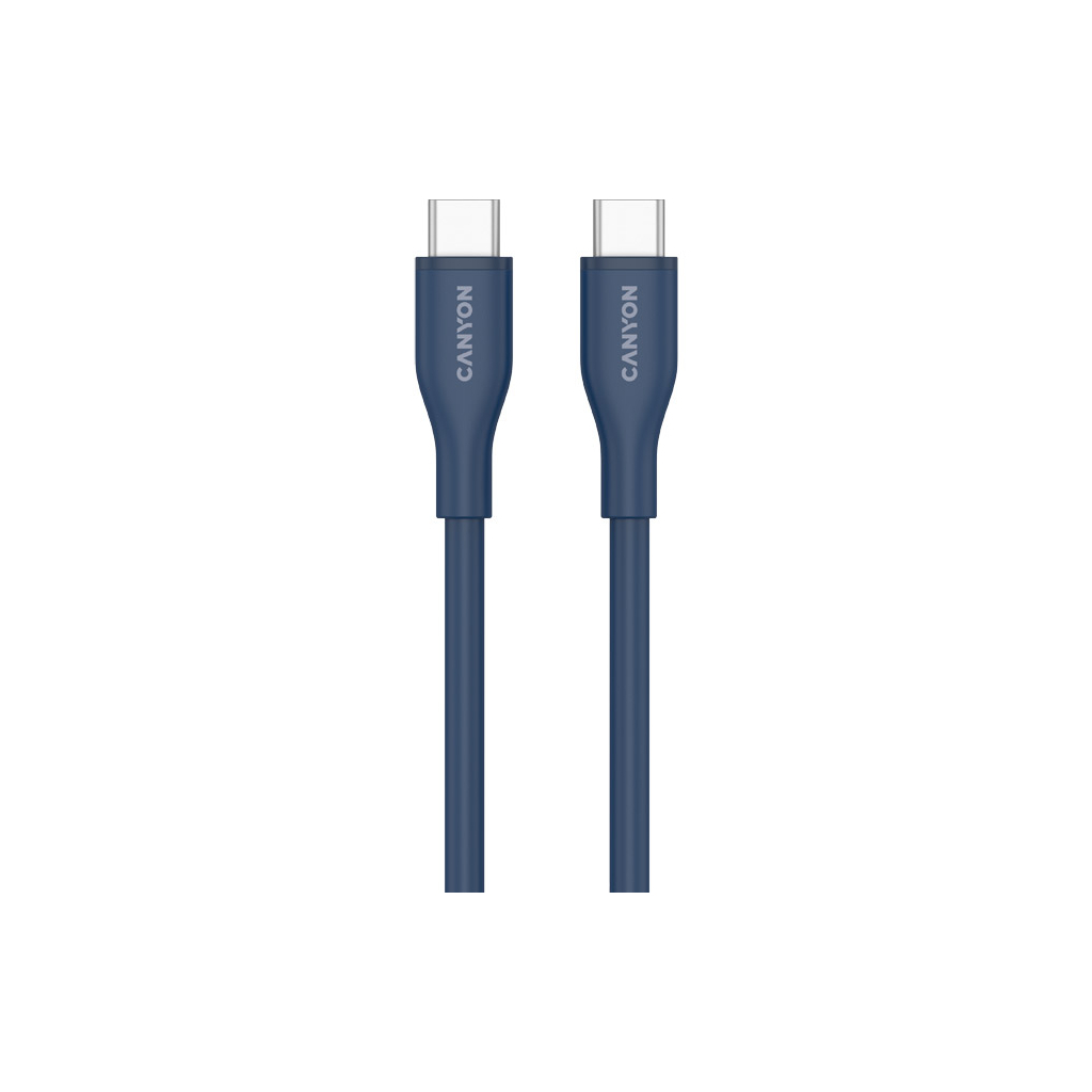Дата кабель USB-C to USB-C 1.0m CC60SC10 60W Silicon Dark blue Canyon (CNS-CC60SC10DB) - зображення 2