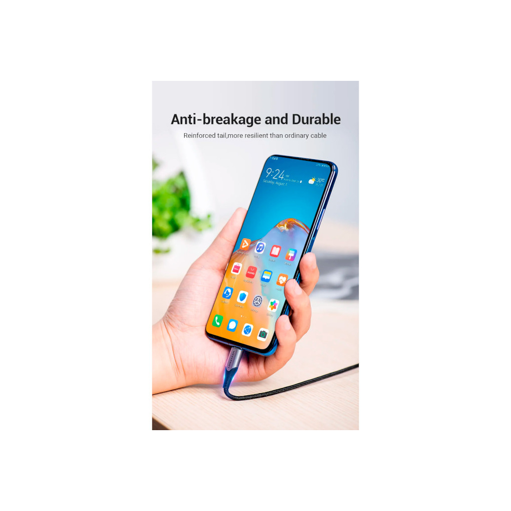 Дата кабель USB 2.0 AM to 2хUSB-C M 1.0m 2.4А 480Mbps Aluminum Vention (CQOHF) - зображення 9