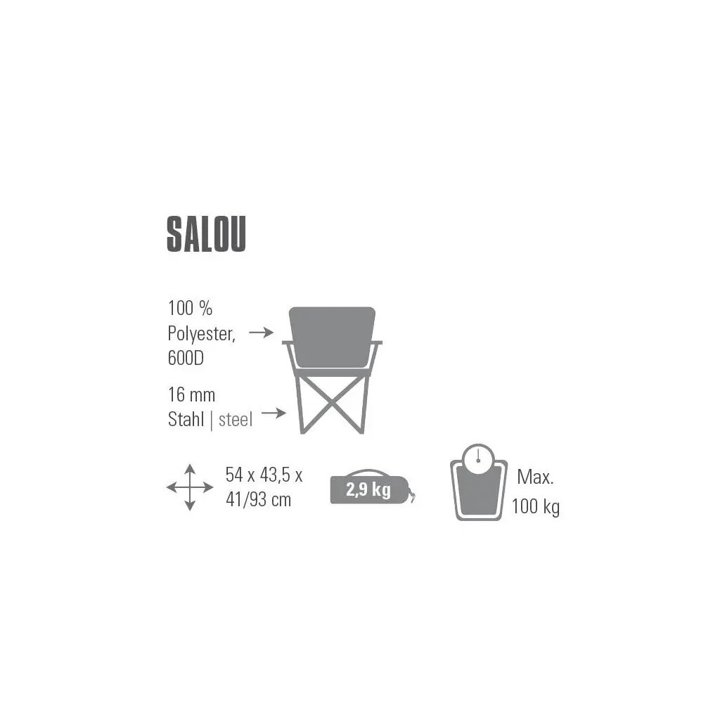 Крісло складане High Peak Salou Dark Grey/Blue (928988) - зображення 2