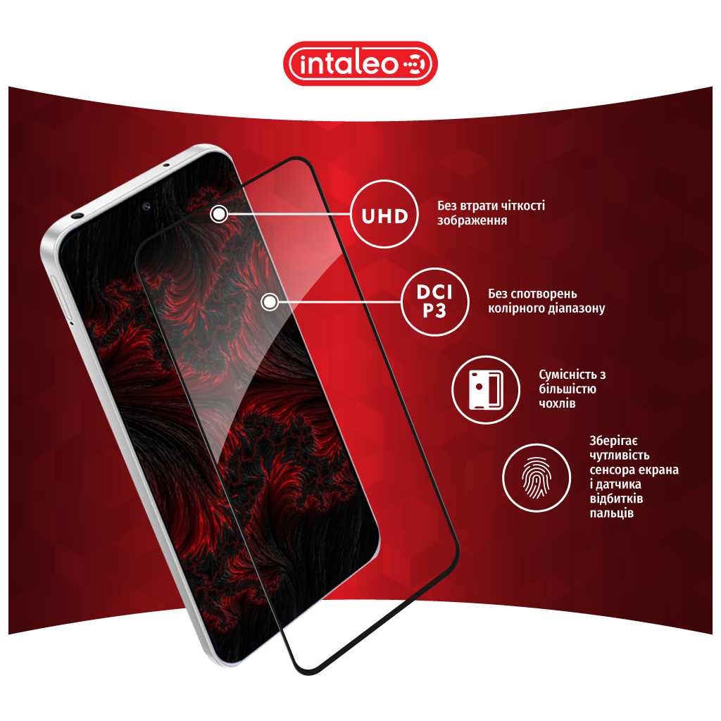 Скло захисне Intaleo Full Glue Xiaomi Redmi Note 12R Black (1283126589805) - зображення 4