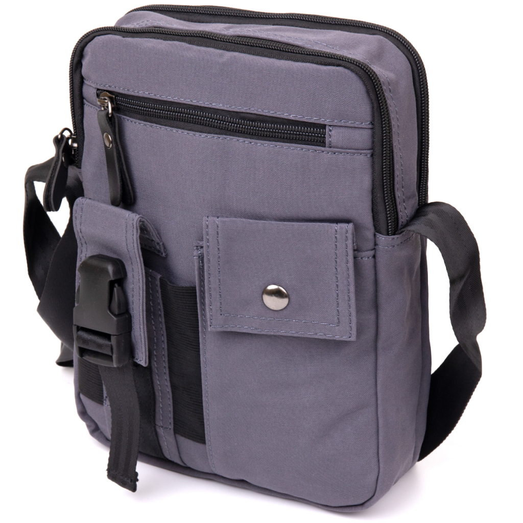 Сумка Vintage Текстильна чоловіча на два відділення Графітова (20659) - зображення 1