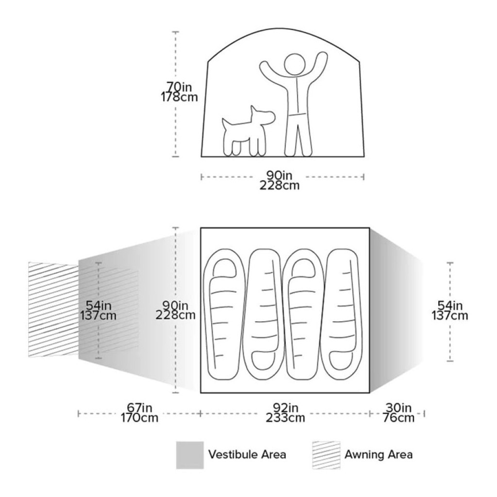 Намет Big Agnes Bunk House 4 (2022) orange/taupe (021.0077) - зображення 12