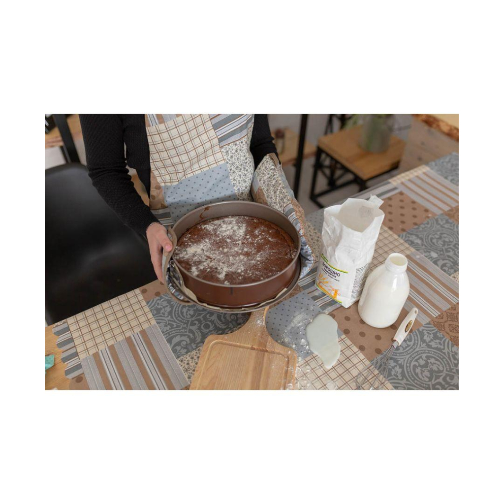 Скатертина Прованс водовiдштовхуюча Simfoni Печворк Какао 220х140 см (4823093411821) - зображення 3