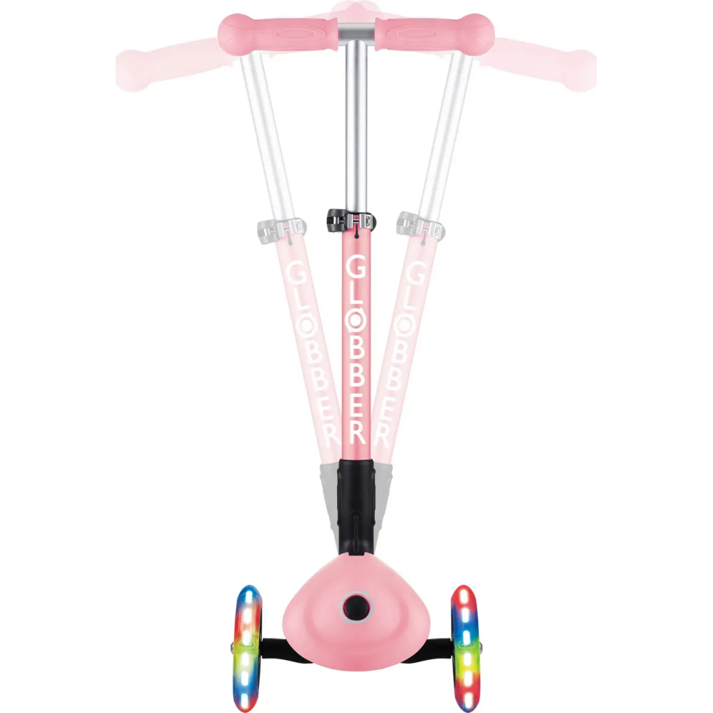 Самокат Globber Junior Foldable Lights до 50 кг 2+ Пастельно-рожевий з квітами (433-210) - зображення 8