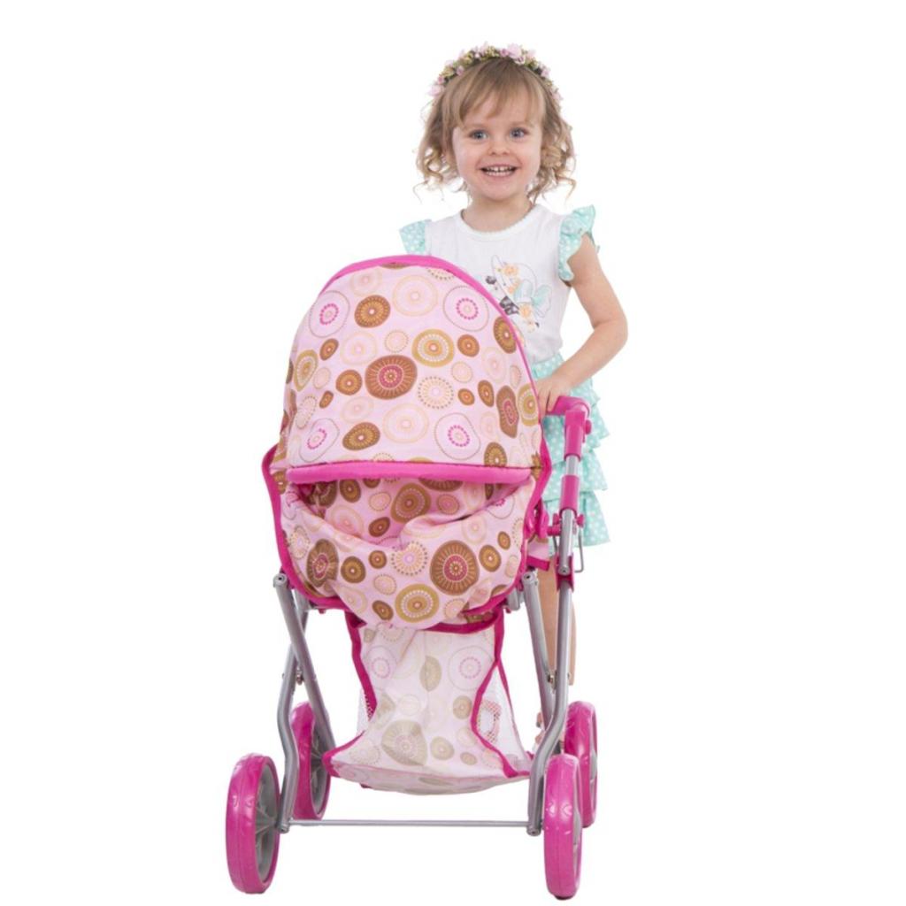 Коляска для ляльок Todsy 2 в 1 з люлькою для ляльки Mary рожева (9346P) - зображення 2