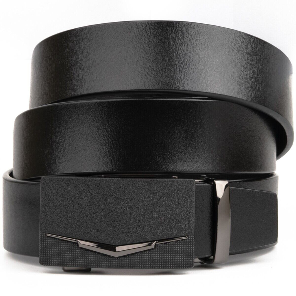 Ремінь Vintage Чоловічий з матовою зернистою вставкою на пряжці Чорний (20333) - зображення 1