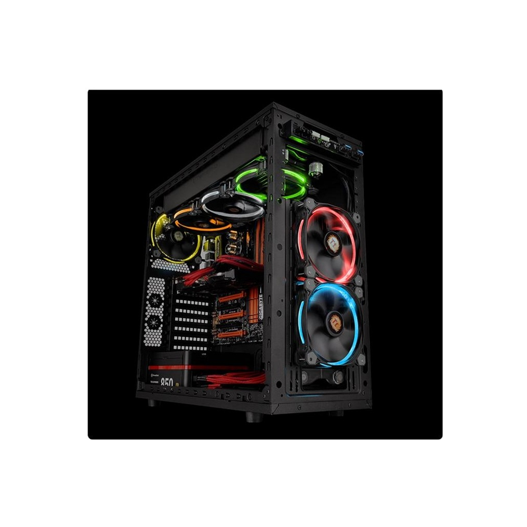 Кулер до корпусу ThermalTake Riing 12 LED RGB 256 Colors Fan (комплект из 3-х) (CL-F042-PL12SW-B) - зображення 5