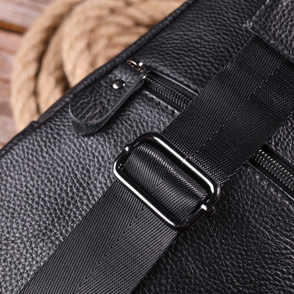 Сумка Vintage Через плече з натуральної шкіри Чорна (21307) - зображення 10