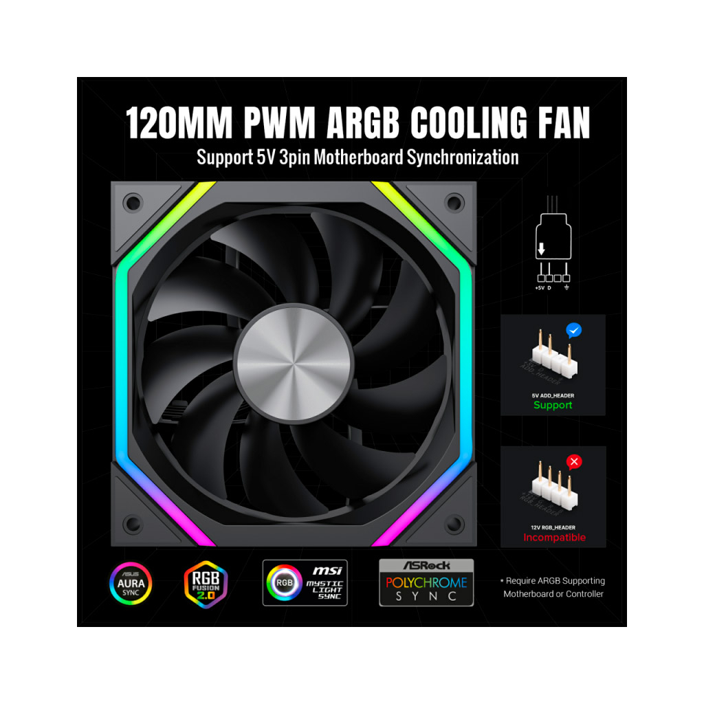 Кулер до корпусу Gamemax FN12A-N2 - зображення 7