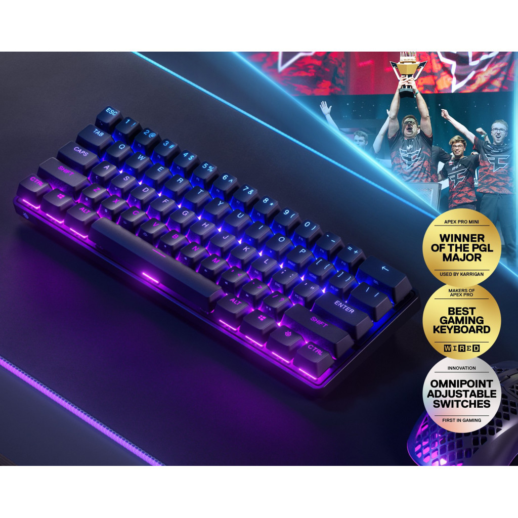 Клавіатура SteelSeries Apex Pro Mini Wireless UA Black (64842) - зображення 5