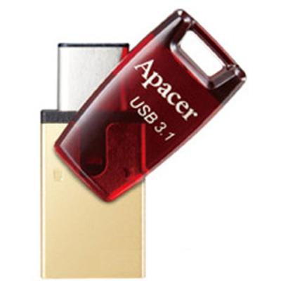 USB флеш накопичувач Apacer 32GB AH180 Red Type-C Dual USB 3.1 (AP32GAH180R-1) - зображення 4