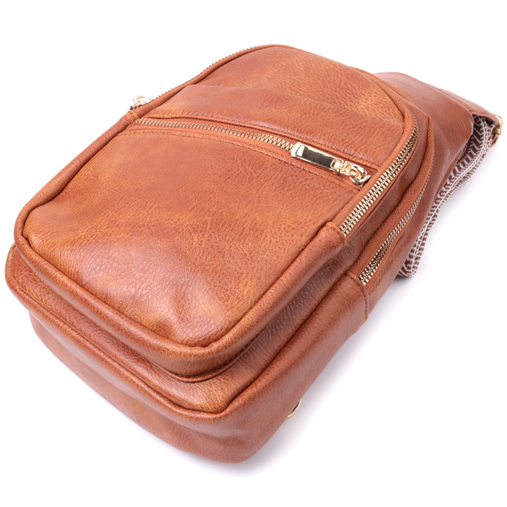 Сумка Vintage Жіноча з однією лямкою через плече з екошкіри Руда (22758) - зображення 6