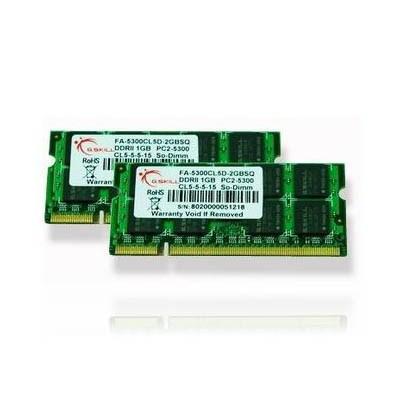Модуль пам'яті для ноутбука SoDIMM DDR2 4GB (2x2GB) 667 MHz G.Skill (FA-5300CL5D-4GBSQ) - зображення 1