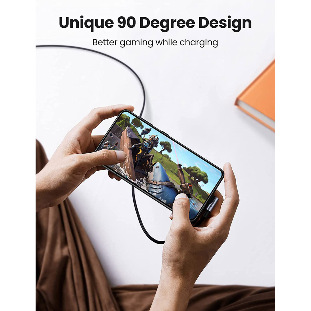Дата кабель USB-C 2.0 to USB-C 1.0m 90° corner US334 black Ugreen (70643) - зображення 6