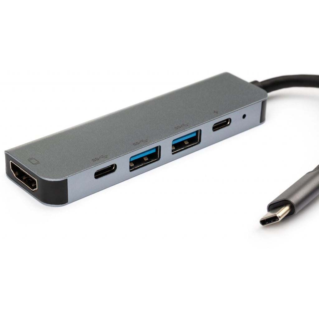 Концентратор Vinga Type-C to 4K HDMI+2*USB3.0+PD+USB-C 3.1 Gen1 aluminum (VCPHTC5AL) - зображення 3