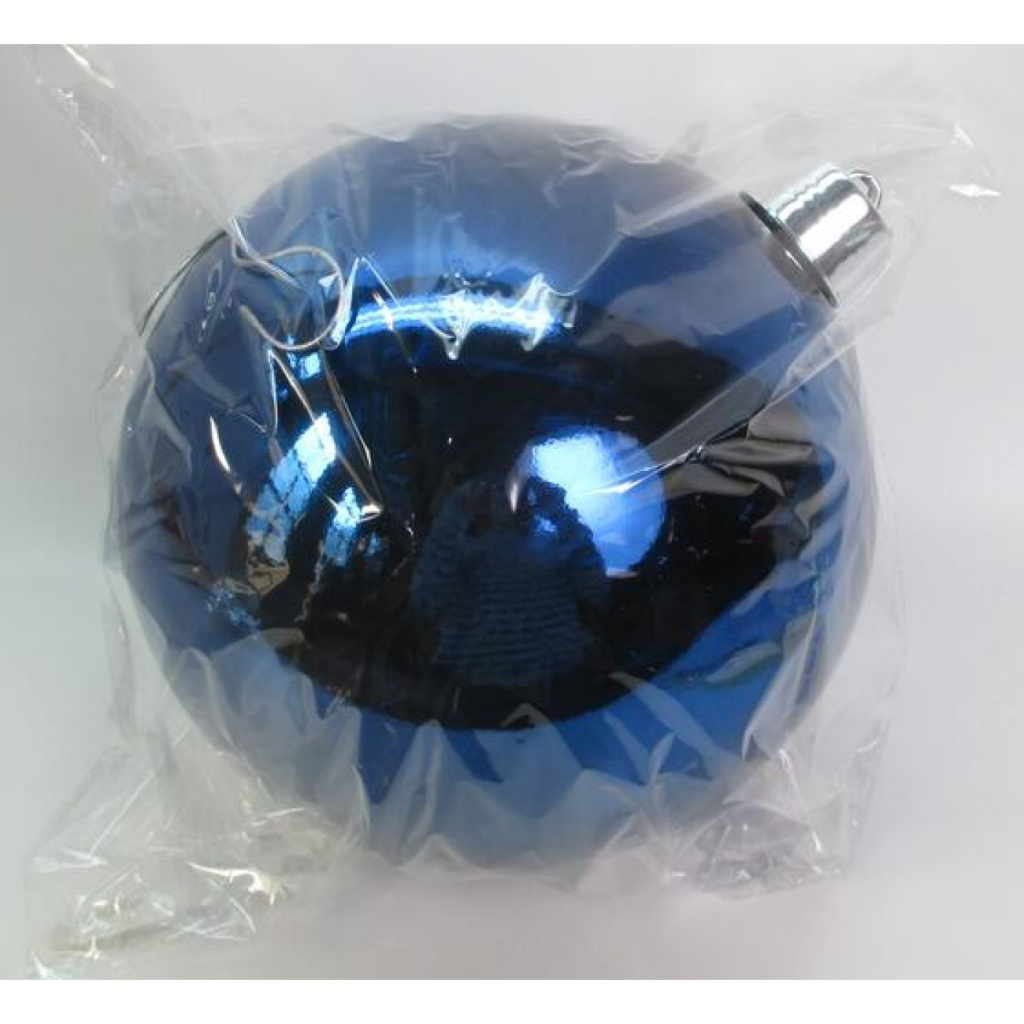 Ялинкова іграшка Novogod`ko куля, пластик, 25cм, синя, глянець (974079) - зображення 1