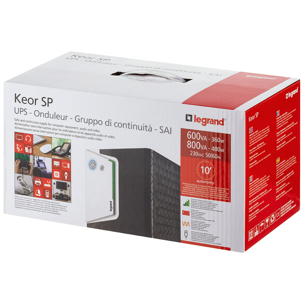 Пристрій безперебійного живлення Legrand Keor SP 600VA 360W (310180) - зображення 5
