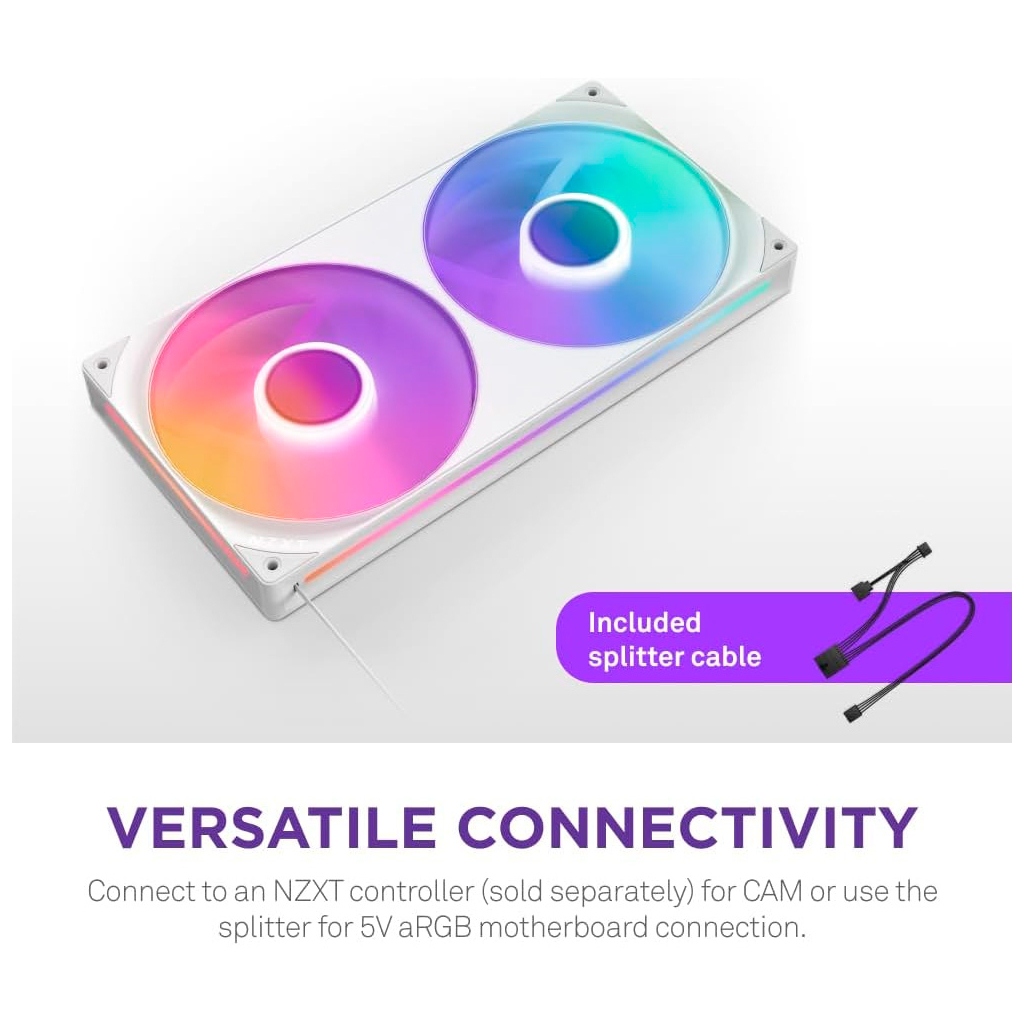 Кулер до корпусу NZXT F240 RGB Core Fan (Single Frame) - White (RF-U24HF-W1) - зображення 9