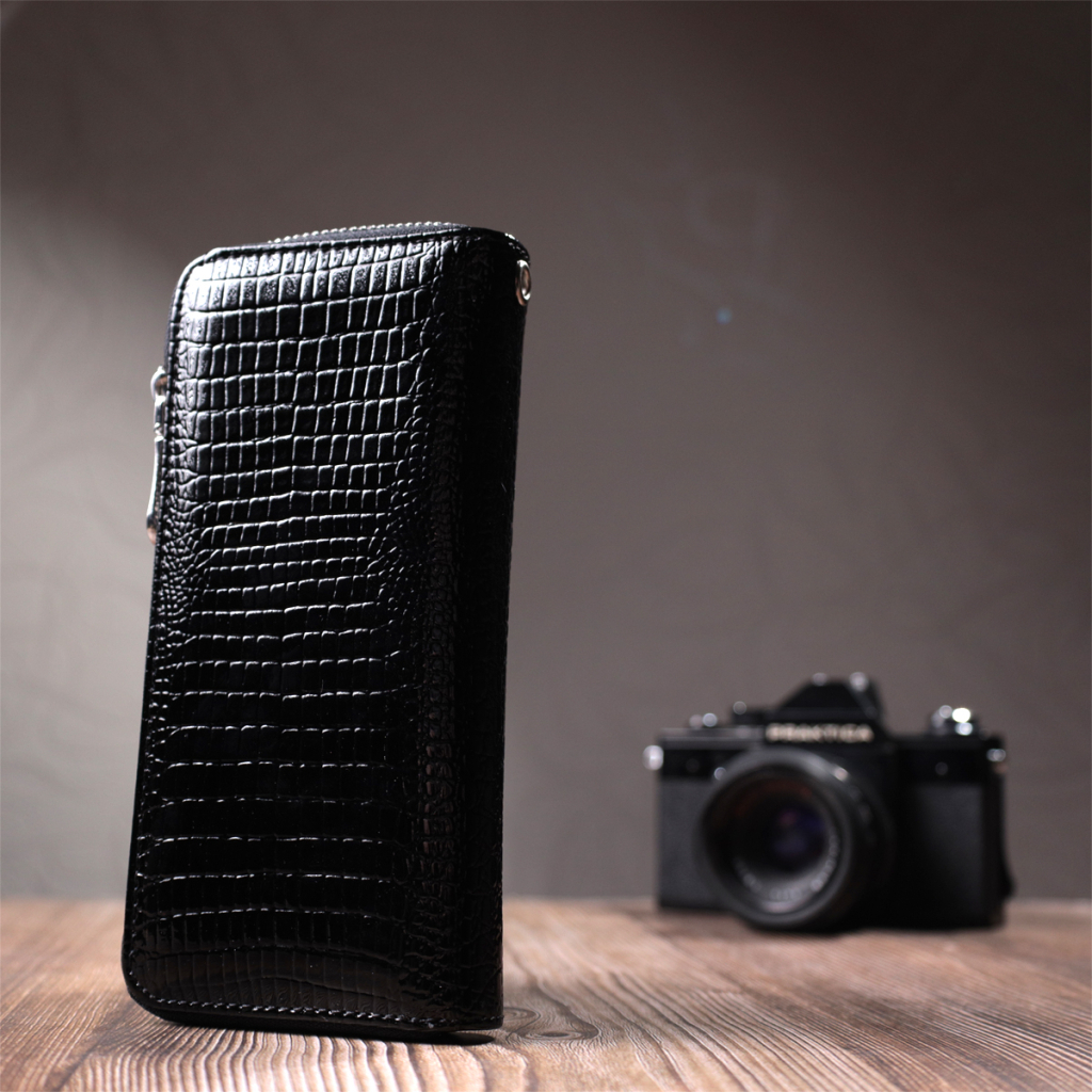 Гаманець ST Leather З натуральної шкіри Чорний (22678) - зображення 10