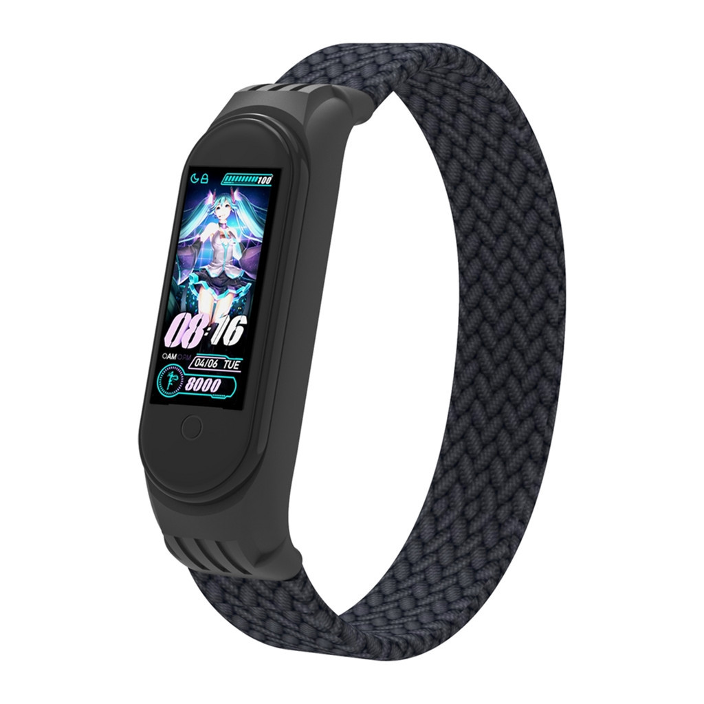 Ремінець до фітнес браслета Armorstandart Braided Solo Loop для Xiaomi Mi Band 4/5/6 Charcoal size L (ARM58759) - зображення 1