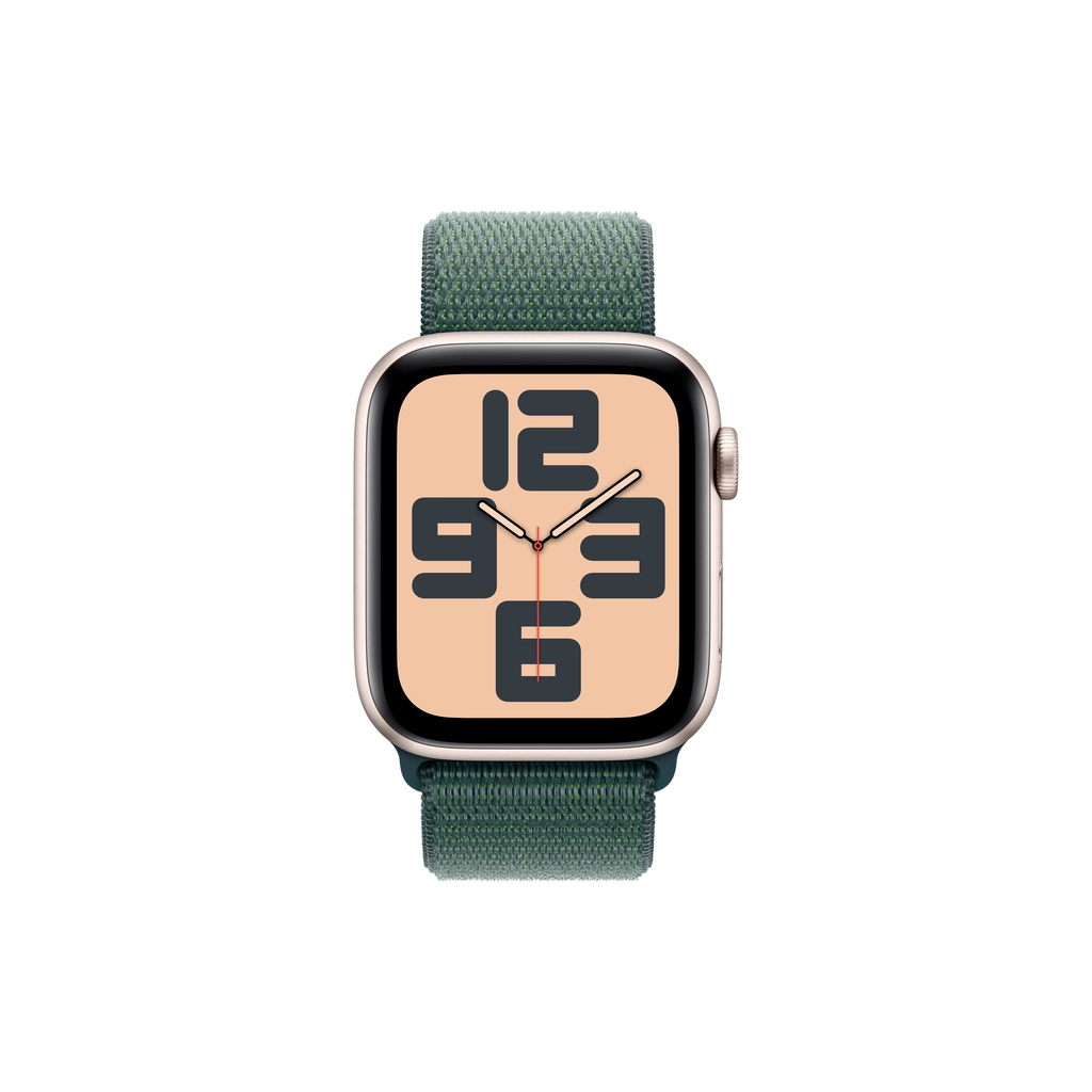 Смарт-годинник Apple Watch SE 2024 GPS 44mm Starlight Aluminium Case with Lake Green Sport Loop (MXEW3QH/A) - зображення 2