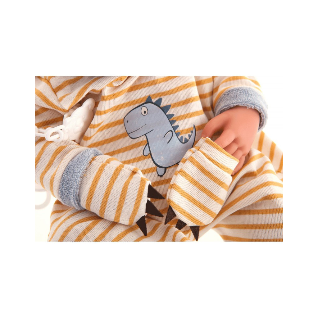 Пупс Antonio Juan Новонароджений Карло в піжамі-динозаври з вініловим тілом 42 см (50158) - зображення 5