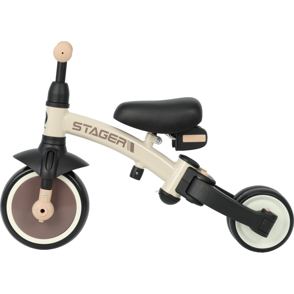Дитячий велосипед QPlay Stager 3 в 1 з ручкою, біговел, Beige-Brown (T80STAGERBeigeBrown) - изображение 4