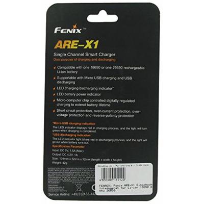 Зарядний пристрій для акумуляторів Fenix Li-ion 1slot 18650, 26650 (ARE-X1) - зображення 4
