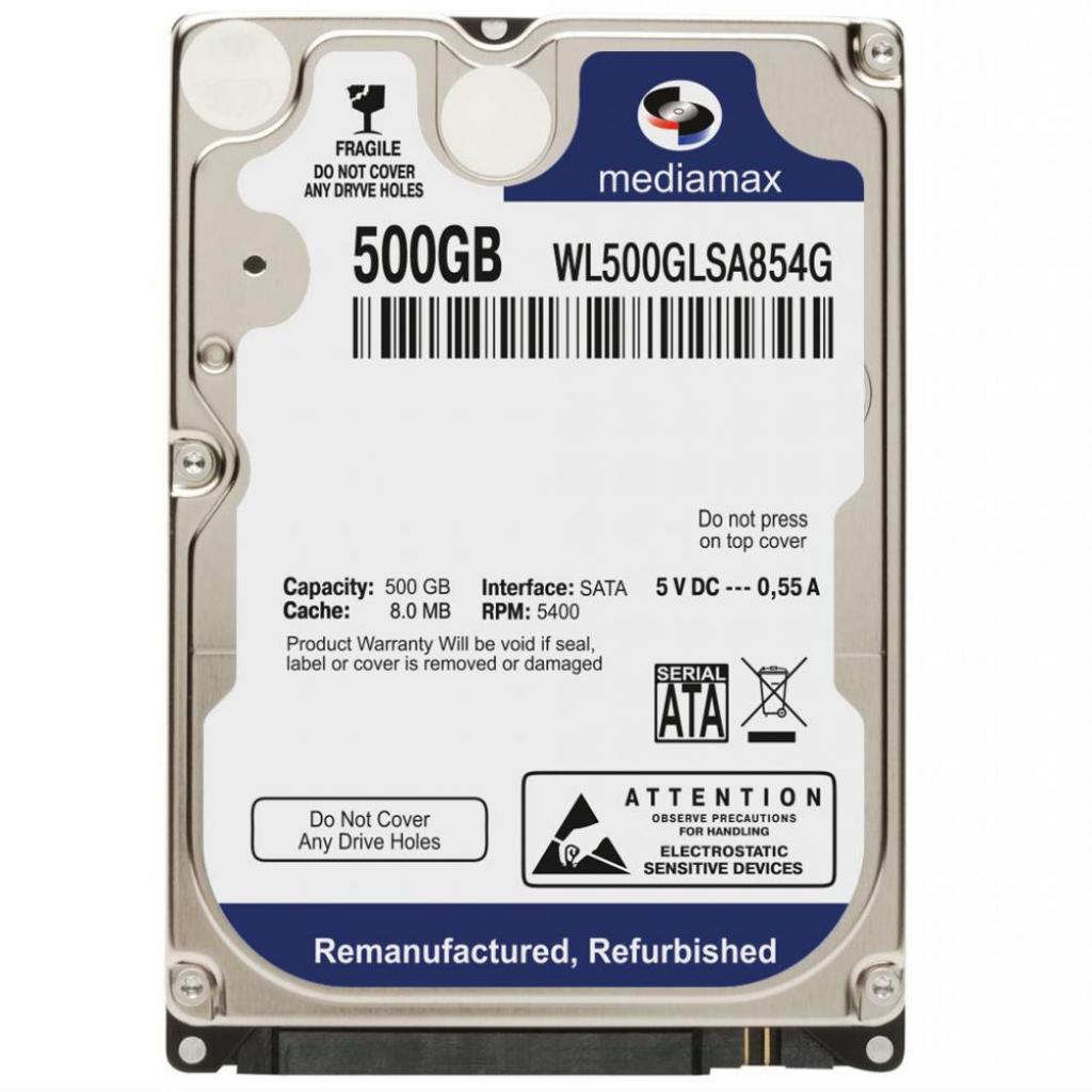 Жорсткий диск для ноутбука 2.5" 500GB Mediamax (# WL500GLSA854G #) - зображення 1