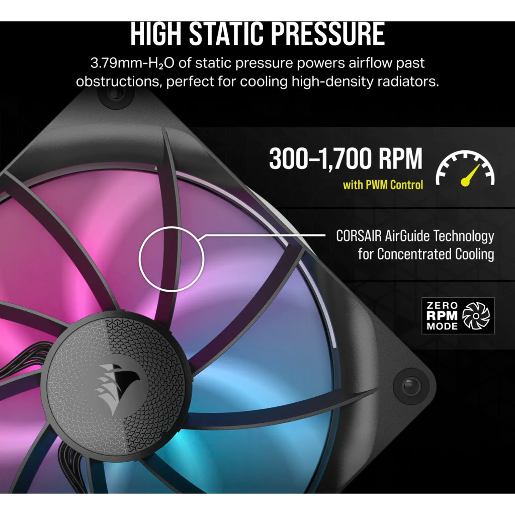 Кулер до корпусу Corsair iCUE Link RX140 RGB PWM Dual Pack (CO-9051020-WW) - зображення 7