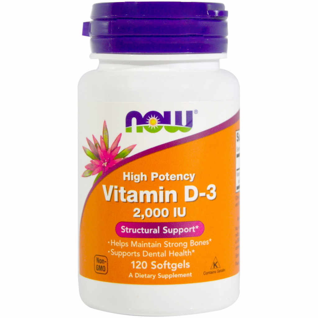 Вітамін Now Foods Вітамін D-3 2000IU, 120 желатинових капсул (NOW-00367) - зображення 1