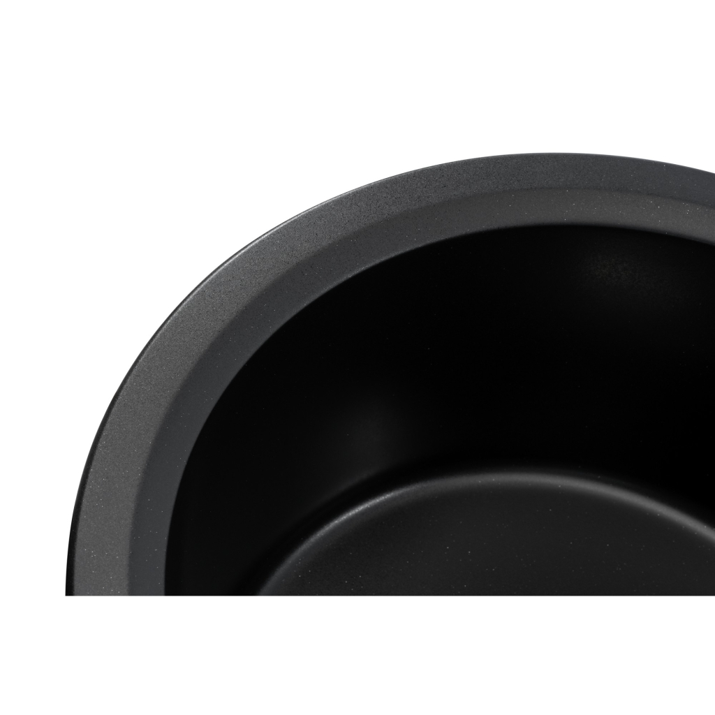 Мийка кухонна GRANADO RONDA black shine з сифоном (470*490mm.) (gr2201) - зображення 4